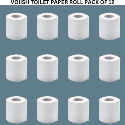 VOIISH Eco-Friendly and Unbleached Toilet Paper Rolls (Pack of 12) Toilet Paper Roll(2 Ply, 1440 Sheets)