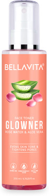 BELLAVITA Glowner Rose Water Toner for Face, Glowing Skin, Hydrating & Moisturizing Men & Women(200 ml)