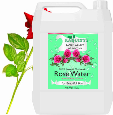 RAQUITYS Rose Water Face Toner with Witch Hazel 1000ml Men & Women (1000 ml) Men & Women(1000 ml)