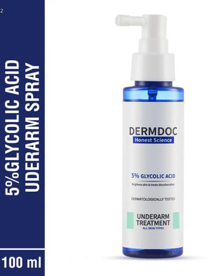 DermDoc Glycolic Acid Underarm Brightening Treatment Spray for Soft & Even Skin Men & Women(100 ml)