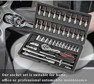 IMMUTABLE TOOL KIT 46 in 1 Pcs Tool Kit and Socket Set Multi HGY4 Cycling Type refers to specialized set of tools and euipment that are designed for a particular purpose or task. Possible values are Camping Tool kit, Cycle Repair Tool kit, etc.