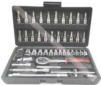 TECHEL TOOL KIT 46 in 1 Pcs Tool Kit and Socket Set LKJ28 Cycling Type refers to specialized set of tools and euipment that are designed for a particular purpose or task. Possible values are Camping Tool kit, Cycle Repair Tool kit, etc.