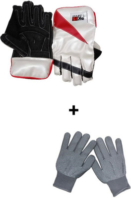 Shiv Wicket Keeping Gloves Combo with Inner Gloves & Abdominal Guard Wicket Keeping Gloves(Multicolor)