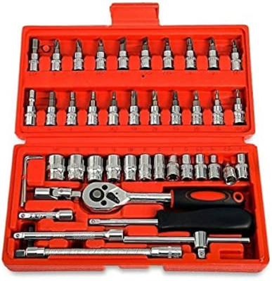 4uonly Tools Kit Car Repair Tools Set Socket Set (Pack of 46) Hand Tool Kit yui11 Cycling Type refers to specialized set of tools and euipment that are designed for a particular purpose or task. Possible values are Camping Tool kit, Cycle Repair Tool kit, etc. 4uonly Tools Kit Car Repair Tools Set Socket Set (Pack of 46) Hand Tool Kit yui11 Cycling Type refers to specialized set of tools and euipment that are designed for a particular purpose or task. Possible values are Camping Tool kit, Cycle Repair Tool kit, etc.