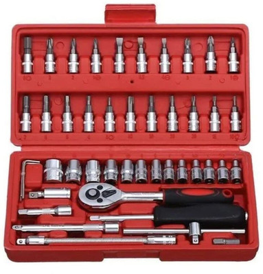 46 IN 1 TOOL KIT ACLIX 46 in 1 Pcs Tool Kit & Screwdriver and Socket Set Multi Purpose Combination Tool Case Precision Socket Set Hand Tool Kit (46 Tools) Combination Wrench(Pack of 1) 46 IN 1 TOOL KIT ACLIX 46 in 1 Pcs Tool Kit & Screwdriver and Socket Set Multi Purpose Combination Tool Case Precision Socket Set Hand Tool Kit (46 Tools) Combination Wrench(Pack of 1)