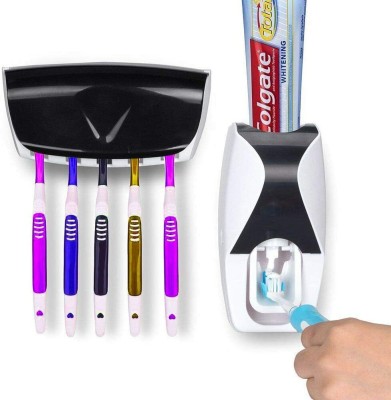 VVG TRADERS Toothbrush Holder Automatic Toothpaste Plastic Toothbrush Holder(Multicolor, Wall Mount)