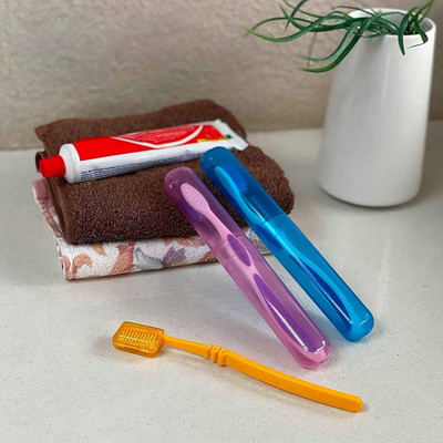 Vamear 2 Pcs Toothbrush Case Plastic Toothbrush Holder(Multicolor)