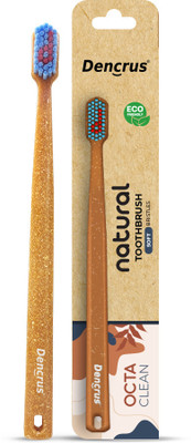 Dencrus OCTA CLEAN Toothbrush | Octagonal Handle | Bamboo Husk & Composite Resin Closely Ultra Soft Toothbrush