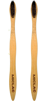 MICLAC Eco-Friendly BPA-Free Bamboo Toothbrush - Pack of 2 Ultra Soft Toothbrush(Pack of 2)