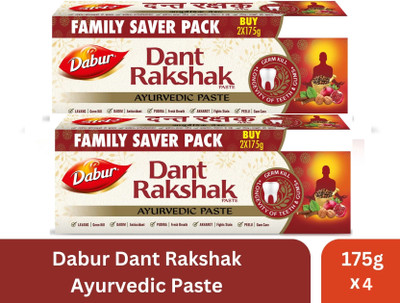 Dabur Contains the goodness of 32 Ayurvedic Herbs for Germ(175gm of 4)pack Toothpaste(700 g, Pack of 4)