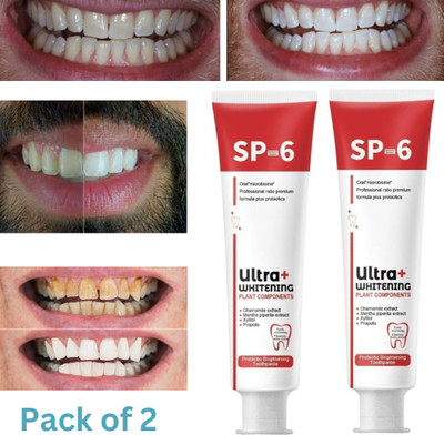 SIYDHA Probiotic-6 Toothpaste, Sp-6 Ultra Whitening Daily Use Toothpaste (30gm X 2) Teeth Whitening Kit
