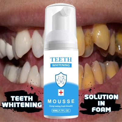 Prifakt eeth Whitening Mousse Foam For Germs, Stain Removal Gives Freash Breath Toothpaste(60 ml)