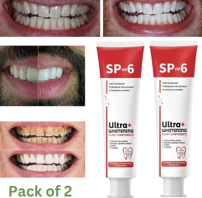 SIYDHA Sp_6 Toothpaste Natural & Effective Teeth Whitening Solution 60gram (30gm X 2) Teeth Whitening Kit