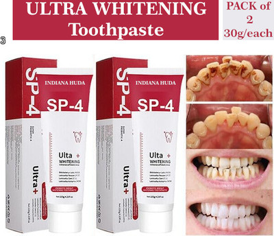 INDIANA HUDA SP-4 Probiotics Ultra Whitening & Fresh Toothpaste 30g x2 for Fresh Smile Toothpaste(60 g, Pack of 2)