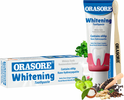 Orasore Whitening Toothpaste 100gm with nHAp (Pack of 1) Toothpaste Toothpaste(100 g)
