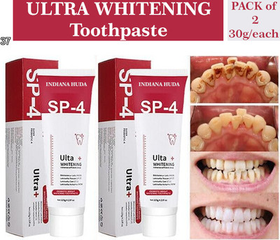 INDIANA HUDA SP-4 Probiotics Ultra Whitening & Fresh Toothpaste 30g x2, Foam Formula Toothpaste(60 g, Pack of 2)