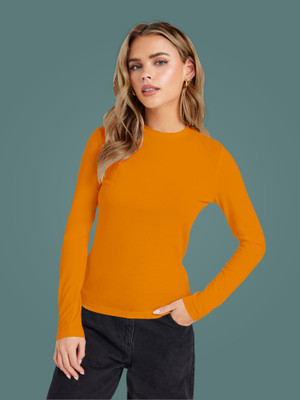 Kashonaa Casual Solid Women Orange Top