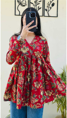 NMGS Formal Printed Women Red Top