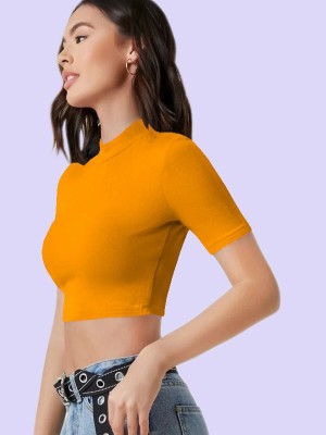 Dream Beauty Fashion Casual Solid Women Orange Top