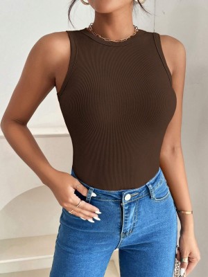 NUCOUTHS the style you love Casual Solid Women Brown Top