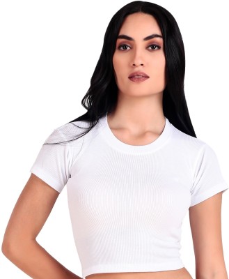 VEKTEK Casual Solid Women White Top