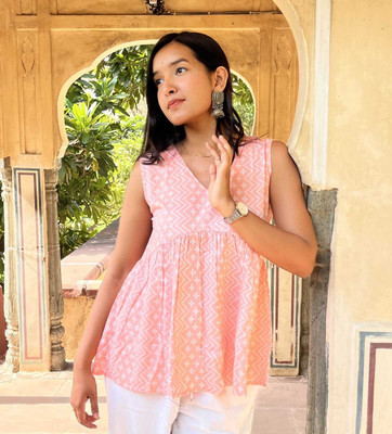 MUSKAN COLLECTIONS Casual Solid Women Pink Top