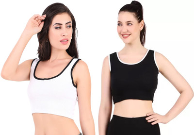 HouseOfCommon Casual Solid Women Black, White Top