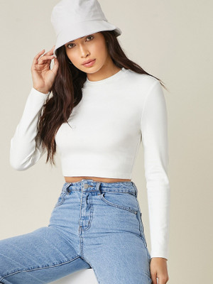Herway Casual Solid Women White Top