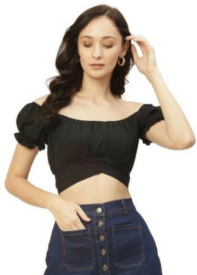 ARKYUTKI Casual Solid Women Black Top