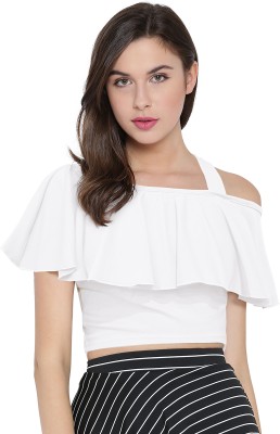 SHREE KSHETRAPAL CREATION Casual Solid Women White Top