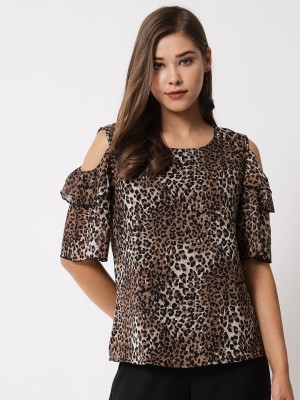 vivient Casual Animal Print Women Multicolor Top