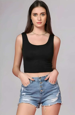 rani Casual Solid Women Black Top