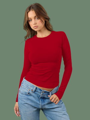 Dream Beauty Fashion Casual Solid Women Red Top