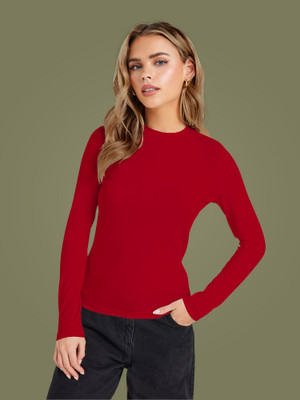 Maheshvi Casual Solid Women Red Top
