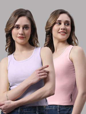 FBAR Casual Solid Women Pink, Purple Top