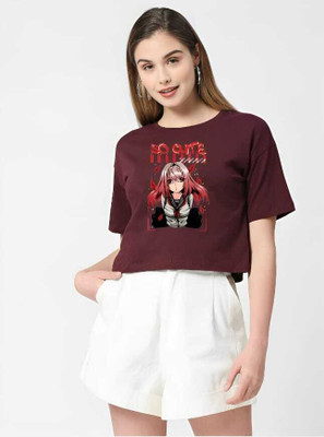 CLOFLIX Casual Printed Women Maroon Top