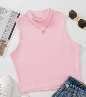 Redamancii Casual Solid Women Pink Top