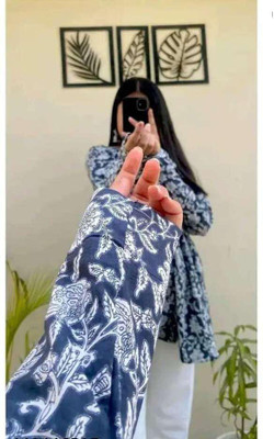 Anamwear Casual Solid, Embroidered, Embellished, Lace, Printed, Striped, Ethnic Motifs Women Blue Top