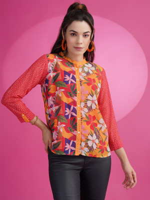 Anmi Printed Women Straight Kurta(Red)
