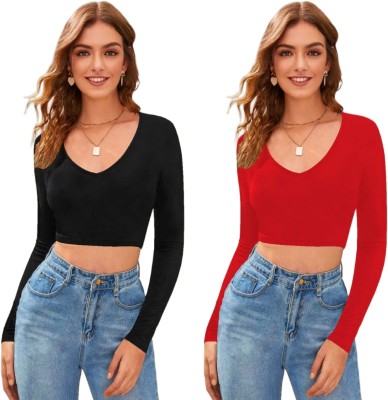 Dream Beauty Fashion Casual Solid Women Red Top