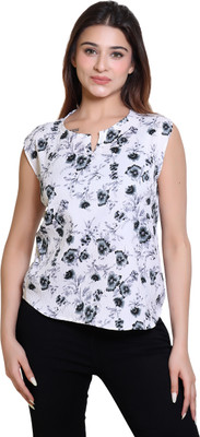 Ogarti Casual Printed Women Black Top