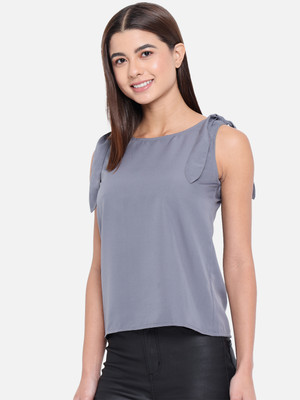 ALL WAYS YOU Casual Solid Women Grey Top