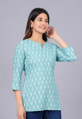 JAS CREATION Casual Printed Women Blue Top