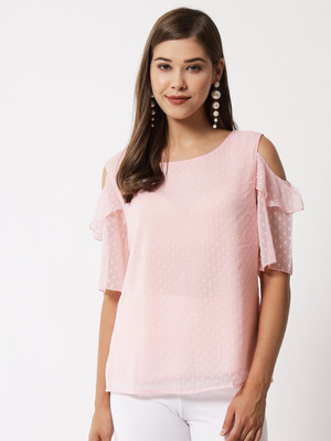 vivient Casual Self Design Women Pink Top