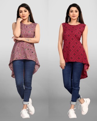 MAA FAB Casual Printed Women Multicolor Top