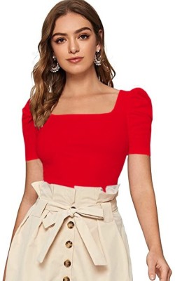 Dream Beauty Fashion Casual Solid Women Red Top