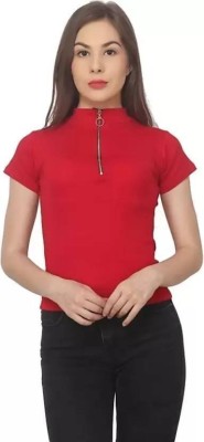 Whitewhale Casual Solid Women Red Top