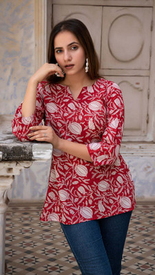 Wearaholic Women Printed Straight Kurta(Light Green)