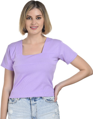High Cloud Collection Casual Solid Women Purple Top
