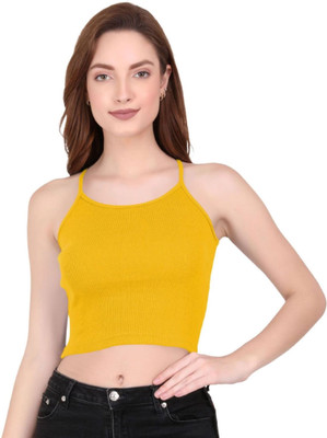 THE BLAZZE Casual Solid Women Yellow Top